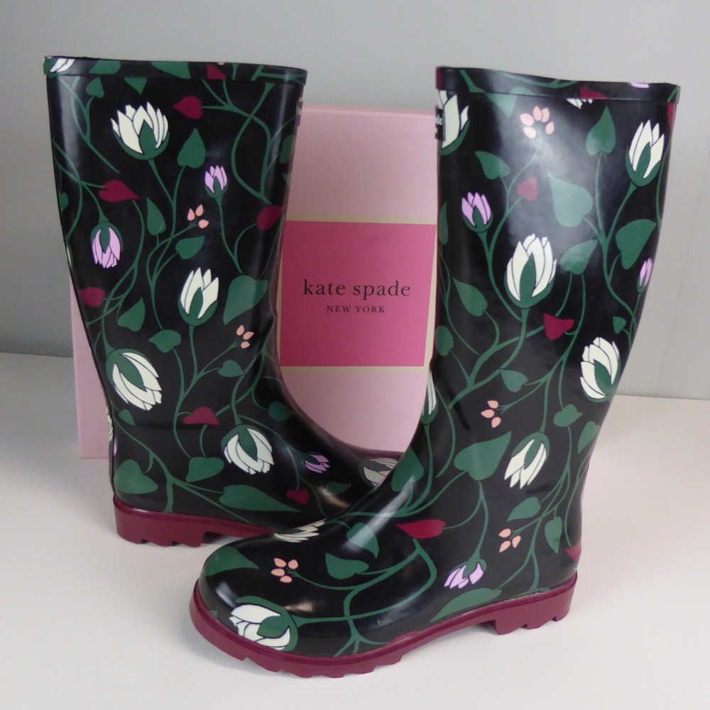 Kate Spade NY Renata Floral Waterproof Rain Boots - Picture 6 of 8